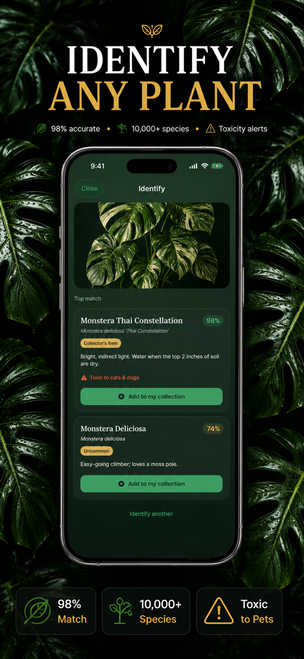 Identify a plant from a photo with confidence score